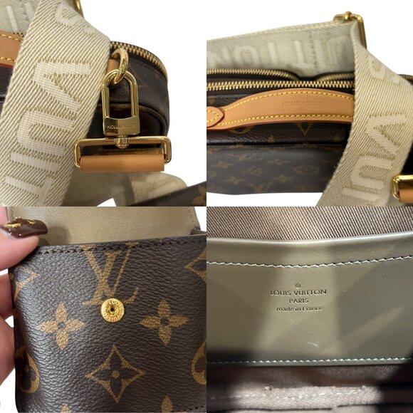 $3100 NEW Louis Vuitton 2021 Brown Monogram Utility Gold Crossbody Pouch Bag - Picture 7 of 14